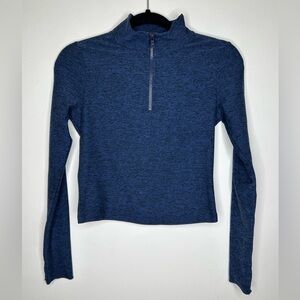 Revolve YEAR OF OURS Training Heathered Stretch Crop Sweatshirt In Blue Violet